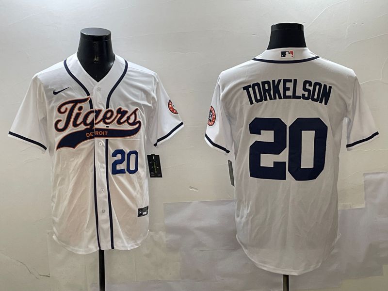 Men Detroit Tigers #20 Torkelson White Jointly Name 2025 Nike MLB Jersey style 2->detroit tigers->MLB Jersey